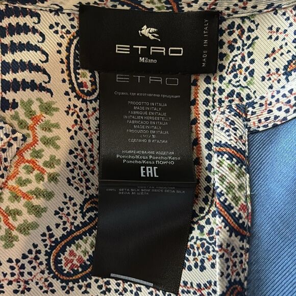 ETRO Silk Kesha Poncho 
Size L - Picture 8 of 12
